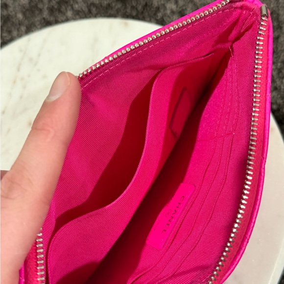 Chanel Pink Goatskin Quilted Cavier O-Case Pouch Wallet Bag - Picture 12 of 13
